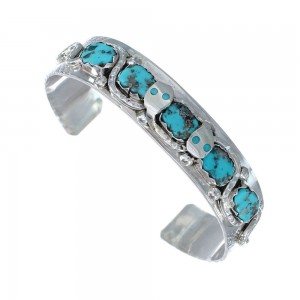 Turquoise Sterling Silver Zuni Snake Cuff Bracelet AX125920