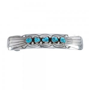 Navajo Sterling Silver Turquoise Hair Barrette JX125838