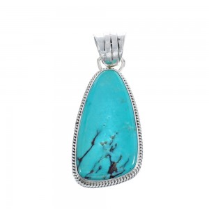 Turquoise Native American Genuine Sterling Silver Pendant JX125839