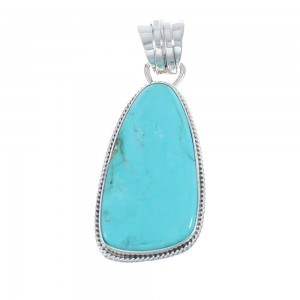 Turquoise Native American Genuine Sterling Silver Pendant JX125844