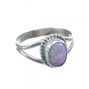 Native American Navajo Sterling Silver Pink Opal Ring Size 6 AX126129