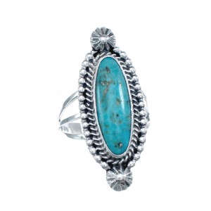 Turquoise Sterling Silver American Indian Ring Size 7-3/4  AX126445