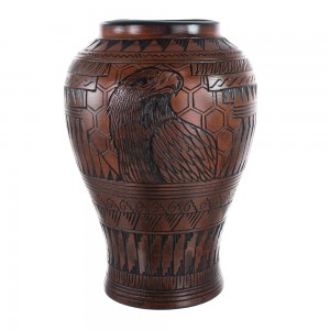 Hand Crafted Eagle Navajo Vase JX125881