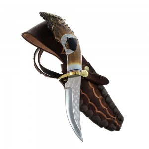 Hand Crafted Hunting Stag Knife Knife Ken Richardson Carve 9-1/2" JX126220
