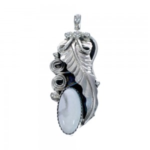 Howlite And Sterling Silver Navajo Leaf Pendant JX126413