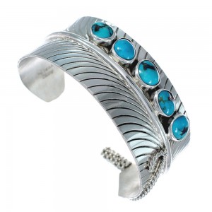 Navajo Turquoise Multistone Sterling Silver Cuff Bracelet JX126309