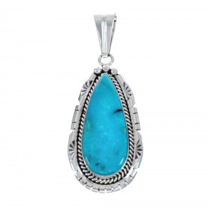 Native American Authentic Turquoise Sterling Silver Pendant JX126650