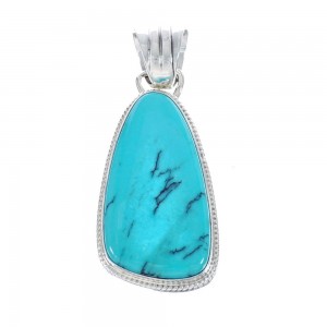 Native American Authentic Turquoise Sterling Silver Pendant JX126674