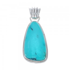 Native American Authentic Turquoise Sterling Silver Pendant JX126675