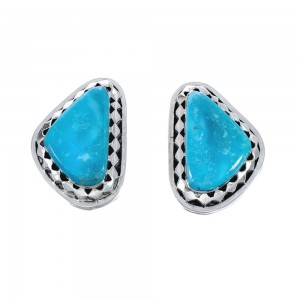 Native American Sterling Silver Turquoise Post Earrings JX126823