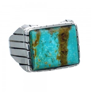 Native American Sterling Silver And Turquoise Ring Size 9-1/4 JX126922