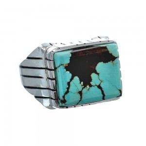Native American Sterling Silver And Turquoise Ring Size 8-1/2 JX126931