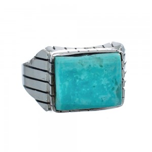 Native American Sterling Silver And Turquoise Ring Size 12-3/4 JX126932