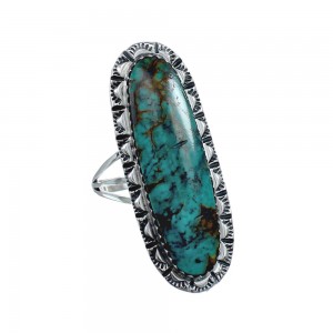 Native American Sterling Silver And Turquoise Ring Size 8 JX126908
