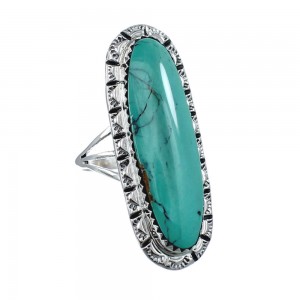 Native American Sterling Silver And Turquoise Ring Size 8 JX126911