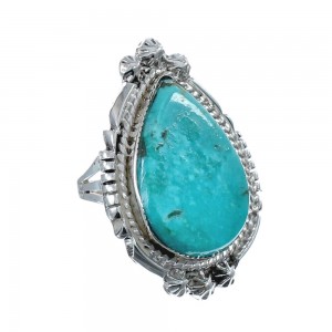 Native American Turquoise Sterling Silver Navajo Ring Size 6-3/4 AX126194