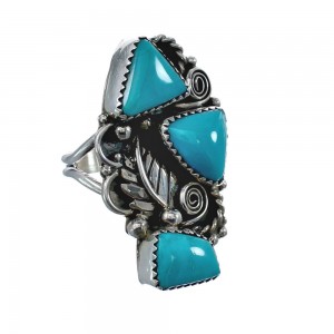 Navajo Turquoise Multistone Ring Size 8-1/2 AX126188