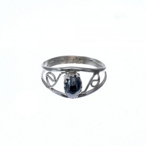 Native American Hematite Genuine Sterling Silver Ring Size 9 JX126698
