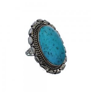 Native American Sterling Silver And Turquoise Ring Size 8 AX127079