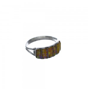 Yellow Opal Authentic Sterling Silver Zuni Ring Size 6-1/2 AX127125