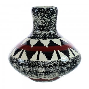 Native American Pottery Hand Crafted Navajo Pot By Agnes Woods JX127355