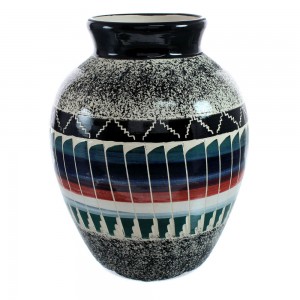 Native American Pottery Hand Crafted Navajo Pot By Agnes Woods JX127345