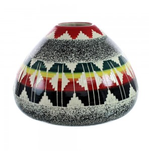Native American Pottery Hand Crafted Navajo Pot By Agnes Woods JX127353