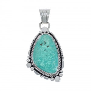 Native American Navajo Genuine Sterling Silver And Turquoise Pendant AX127448