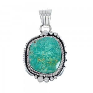 Native American Navajo Genuine Sterling Silver And Turquoise Pendant AX127454