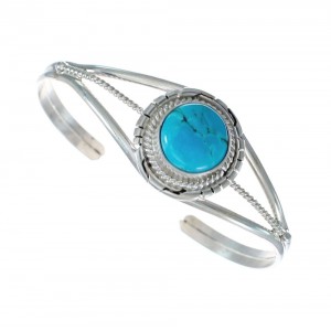 Sterling Silver And Turquoise Navajo Cuff Bracelet AX127654