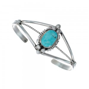 Sterling Silver And Turquoise Navajo Cuff Bracelet AX127658