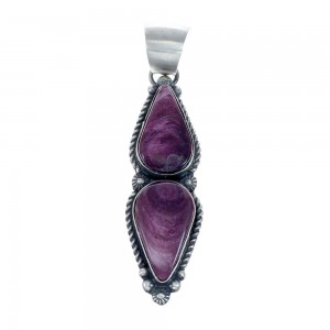 Authentic Navajo Purple Oyster Shell Sterling Silver Pendant JX127736