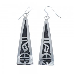 Native American Sterling Silver Sunface Hook Dangle Earrings JX127860