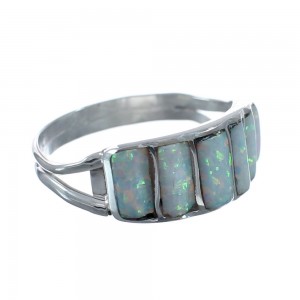 Opal Sterling Silver Zuni Indian Ring Size 7-1/2 AX127718