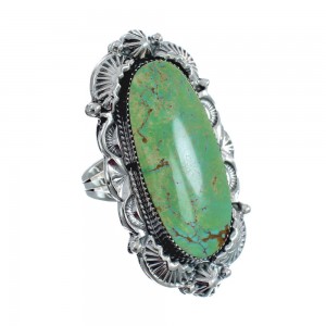 Native American Sterling Silver Turquoise Hand Crafted Ring Size 8 AX127845