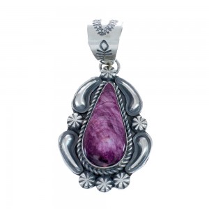 Authentic Navajo Purple Oyster Shell Sterling Silver Pendant AX127964