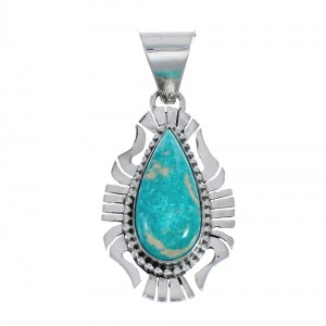 Native American Turquoise Genuine Sterling Silver Pendant AX127935
