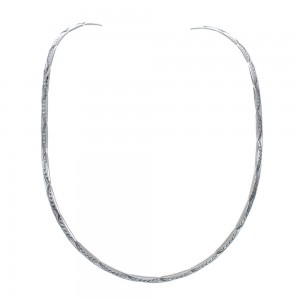 Navajo Sterling Silver Collar Necklace AX127978