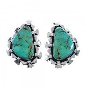 Native American Sterling Silver Turquoise Post Earrings AX128149