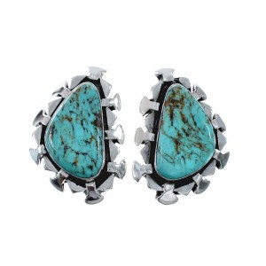 Native American Sterling Silver Turquoise Post Earrings AX128151
