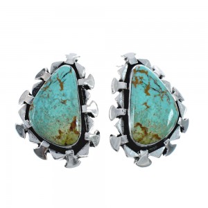 Native American Sterling Silver Turquoise Post Earrings AX128153