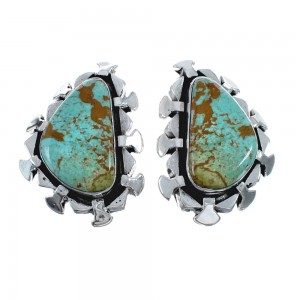 Native American Sterling Silver Turquoise Post Earrings AX128157