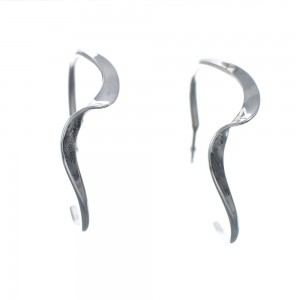 Authentic Sterling Silver Navajo Post Hoop Earrings AX128165