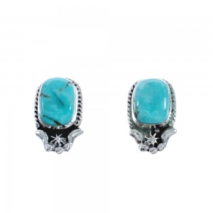 Navajo Sterling Silver Turquoise Post Earrings JX128411