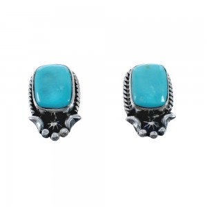Navajo Sterling Silver Turquoise Post Earrings JX128418
