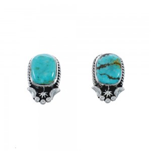 Navajo Sterling Silver Turquoise Post Earrings JX128419