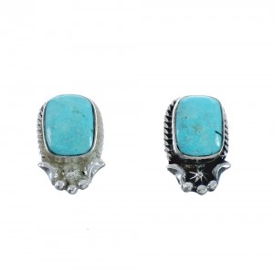 Navajo Sterling Silver Turquoise Post Earrings JX128420