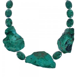 Sterling Silver Chrysocolla Bead Necklace AX128236