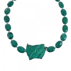 Sterling Silver Chrysocolla Bead Necklace AX128235