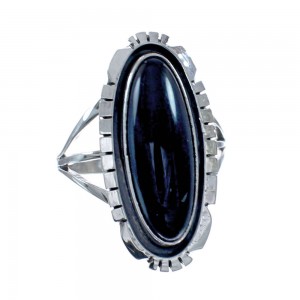 Native American Onyx Sterling Silver Ring Size 6-1/2 AX128253
